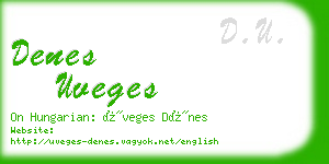 denes uveges business card